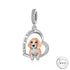 Beagle Dog I Love You Forever Charm 925 Sterling Silver & Rose Gold fits pandora