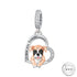 Boxer Dog I Love You Forever Charm 925 Sterling Silver & Rose Gold fits Pandora