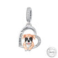 Boxer Dog I Love You Forever Charm 925 Sterling Silver & Rose Gold fits Pandora