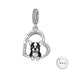 Boston Terrier Dog I Love You Forever Charm 925 Sterling Silver fits Pandora