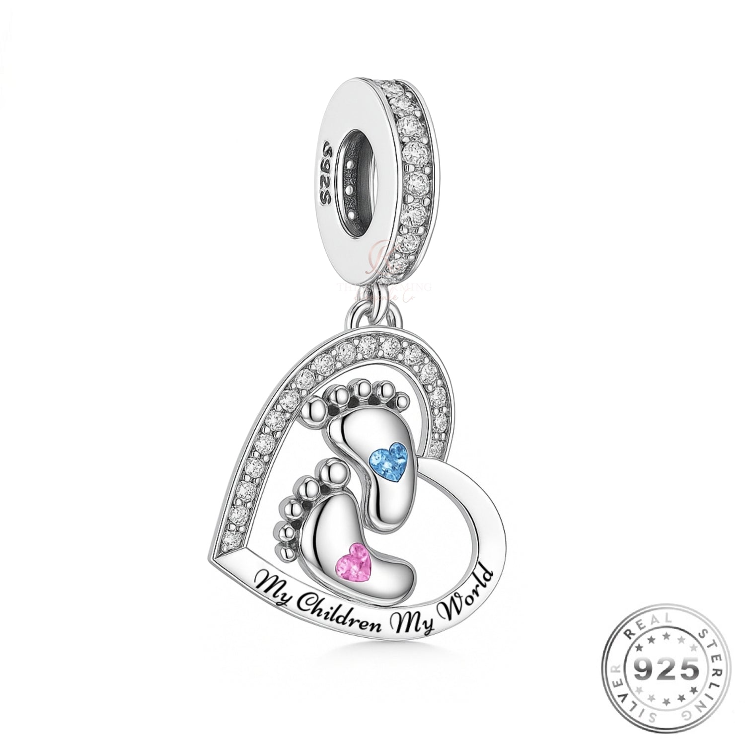 My Children My World Footprints Charm 925 Sterling Silver - fits Pandora | Mummy Mum Gift