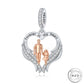 Dad (or Grandad) Angel Wings Forever In My Heart Charm 925 Sterling Silver fits Pandora