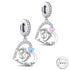 Precious Baby Girl OR Boy Footprints Charm 925 Sterling Silver - Pink or Blue fits Pandora