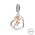 Love Running Charm Genuine 925 Sterling Silver & Rose Gold fits Pandora | Marathon Runner Fitness