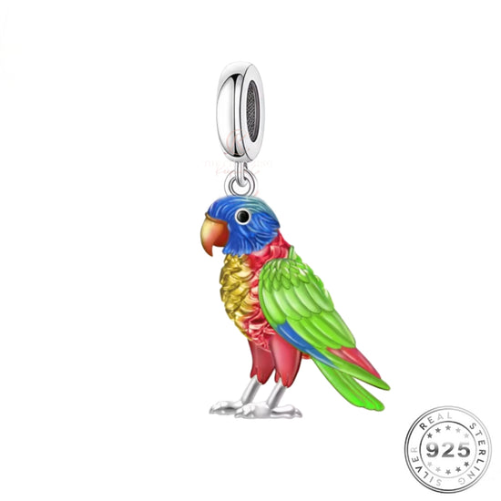 Pandora fitting Parrot Bird Charm 925 Sterling Silver