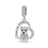 Pandora fitting Schnauzer Dog Charm 925 Sterling Silver - Love You Forever