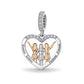 Pandora fitting Sister / Three Sisters Charm 925 Sterling Silver & Rose Gold