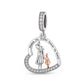 Mum & Daughter Charm 925 Sterling Silver - Forever My Friend fits Pandora