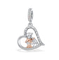 Step Mum / Mother Charm 925 Sterling Silver & Rose Gold fits Pandora