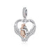 Dog Angel Wings Charm 925 Sterling Silver & Rose Gold Memorial Fits Pandora