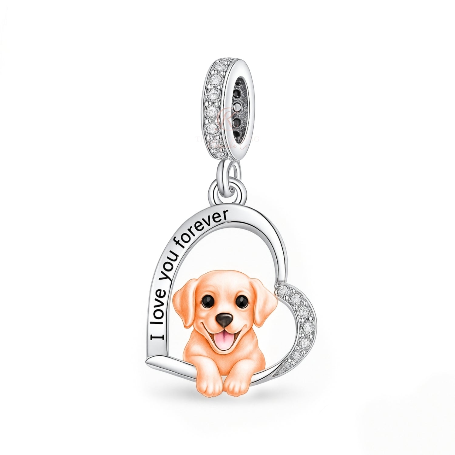 Pandora fitting Labrador Dog Charm 925 Sterling Silver & Rose Gold 