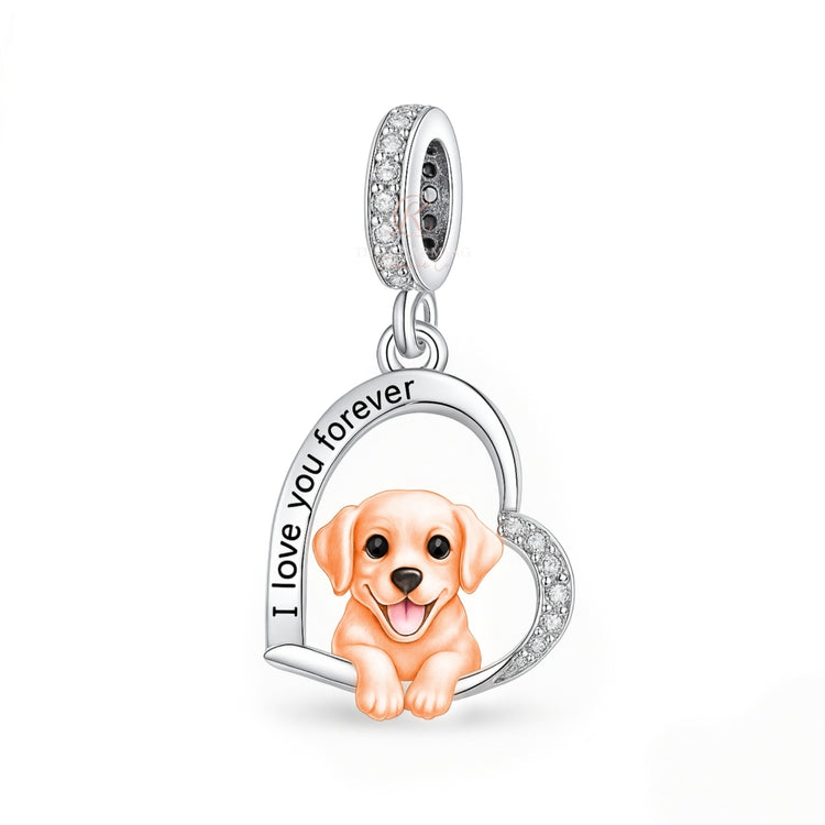 Pandora fitting Labrador Dog Charm 925 Sterling Silver & Rose Gold 