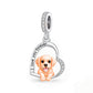 Pandora fitting Labrador Dog Charm 925 Sterling Silver & Rose Gold 