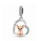 Chihuahua Dog Charm 925 Sterling Silver & Rose Gold  fits Pandora