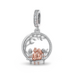 Pandora fitting Four Sisters / Best Friends Charm 925 Sterling Silver & Rose Gold
