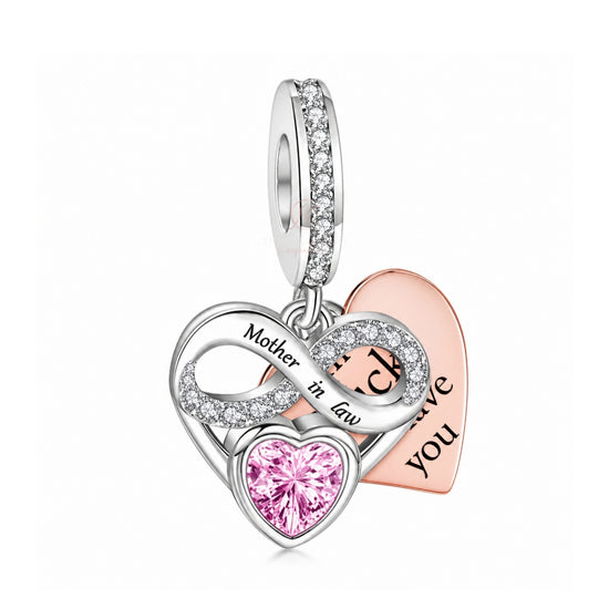 Pandora fitting Mother In Law Charm 925 Sterling Silver & Rose Gold Birthday gift