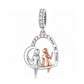 Pandora fitting Best friends Forever My Friend Charm 925 Sterling Silver & Rose Gold