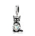 German Shepherd Dog Charm 925 Sterling Silver & Opal Heart Fits Pandora