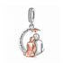Granddaughter Charm 925 Sterling Silver & Rose Gold Moon fits Pandora