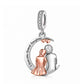 Granddaughter Charm 925 Sterling Silver & Rose Gold Moon fits Pandora