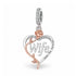 Pandora fitting Wife Heart Charm 925 Sterling Silver & Rose Gold