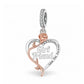 Pandora fitting Girlfriend Heart Charm 925 Sterling Silver & Rose Gold