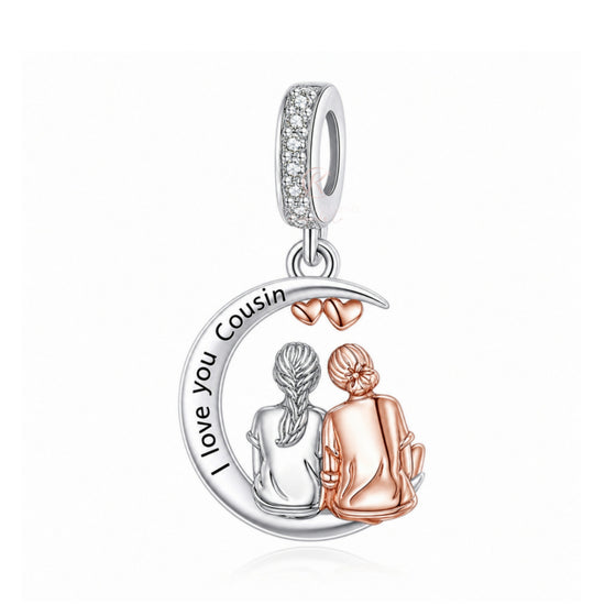 Cousin Charm 925 Sterling Silver & Rose Gold  fits Pandora