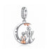 Mum  & Son Moon Charm 925 Sterling Silver and Rose Gold fits pandora