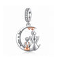 Mum  & Son Moon Charm 925 Sterling Silver and Rose Gold fits pandora