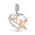 Husband Guardian Angel Charm 925 Sterling Silver & Rose Gold fits Pandora