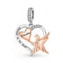 Grandma Guardian Angel Charm 925 Sterling Silver & Rose Gold fits Pandora