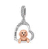 Pandora fitting Labradoodle / Poodle Cross Dog Charm 925 Sterling Silver & Rose Gold
