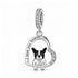 Pandora fitting French Bulldog Dog Charm I Love You Forever 925 Sterling Silver