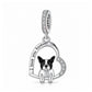 Pandora fitting French Bulldog Dog Charm I Love You Forever 925 Sterling Silver