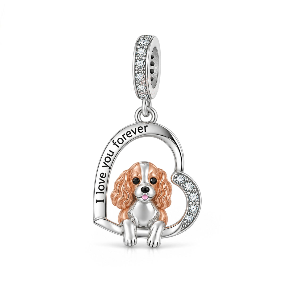 Pandora fitting Cavalier King Charles Spaniel Charm 925 Sterling Silver