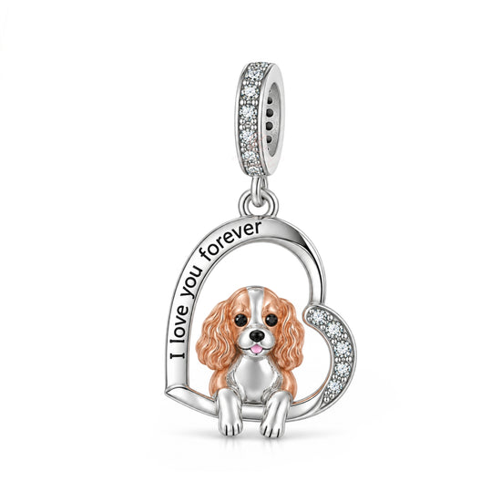 Pandora fitting Cavalier King Charles Spaniel Charm 925 Sterling Silver