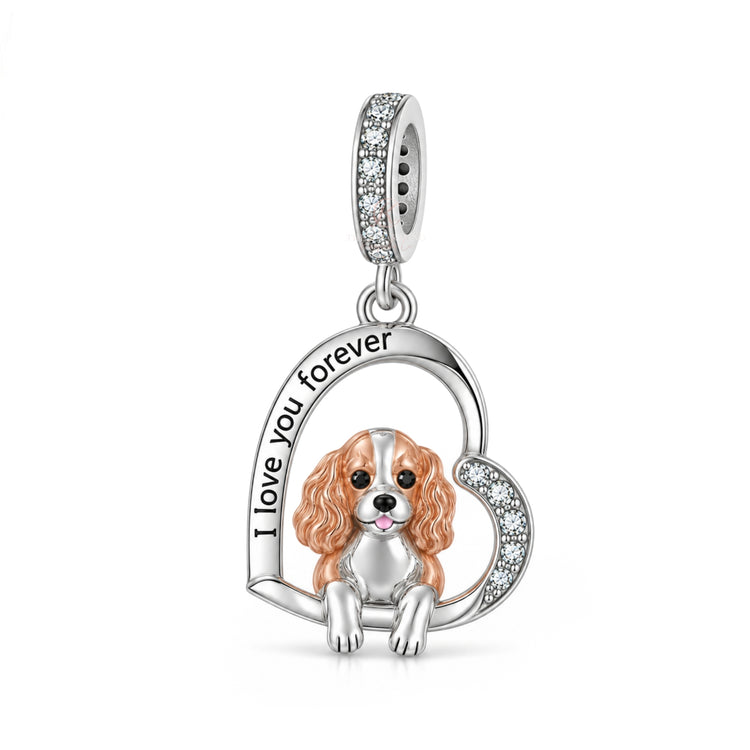 Pandora fitting Cavalier King Charles Spaniel Charm 925 Sterling Silver