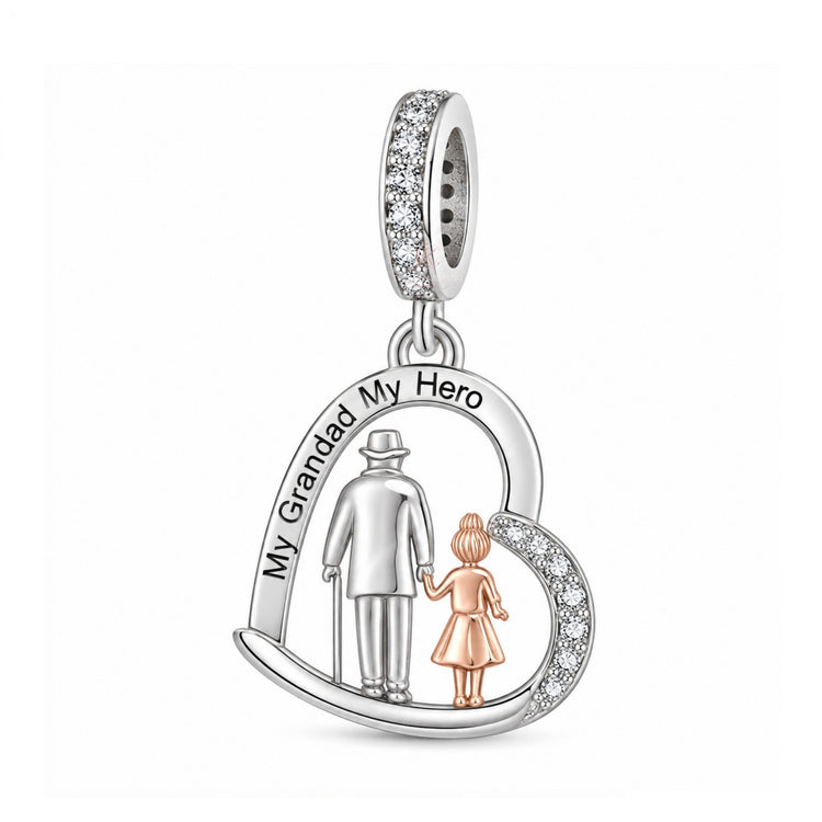 Pandora fitting  Grandad Hero Charm 925 Sterling Silver