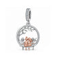 Pandora fitting Four Sisters / Best Friends Charm 925 Sterling Silver & Rose Gold