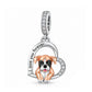 Pandora fitting Boxer Dog Charm 925 Sterling Silver & Rose Gold