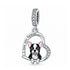 pandora fitting Boston Terrier Dog I Love You Forever Charm 925 Sterling Silver