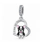 pandora fitting Boston Terrier Dog I Love You Forever Charm 925 Sterling Silver
