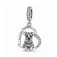 pandora fitting Schnauzer Dog Charm 925 Sterling Silver - Love You Forever