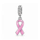 Pandora fitting Pink Breast Cancer Awareness Ribbon Charm 925 Sterling Silver