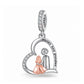 PANDORA FITTING Grandma Charm 925 Sterling Silver & Rose Gold