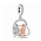 Pandora fitting Best Friend Charm 925 Sterling Silver & Rose Gold - BFF