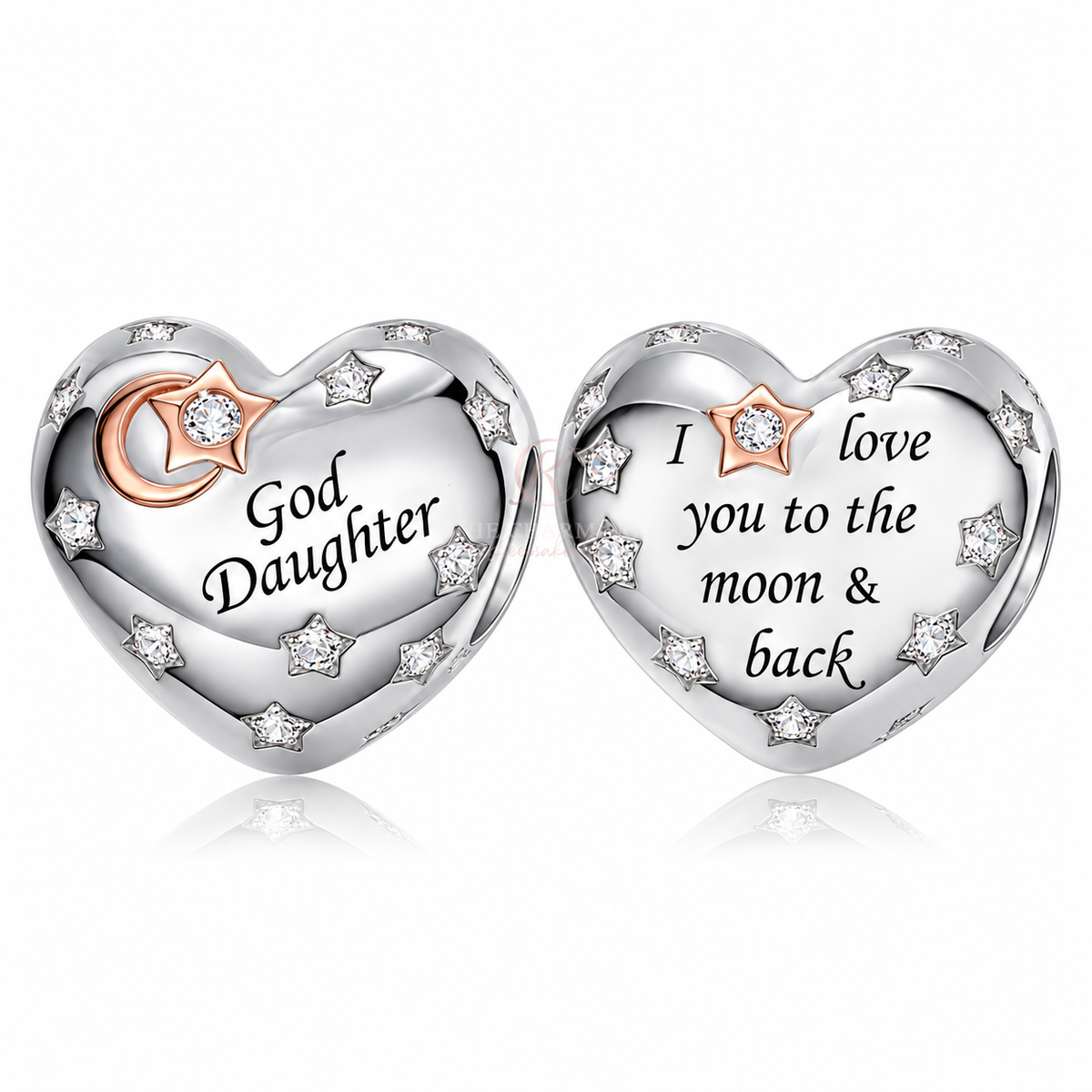 Pandora fitting God Daughter Heart Charm 925 Sterling Silver