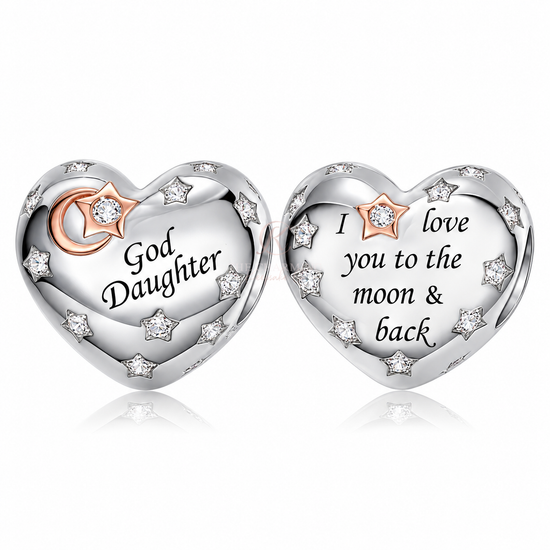 Pandora fitting God Daughter Heart Charm 925 Sterling Silver