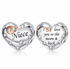 Pandora fitting Niece Heart Charm 925 Sterling Silver - I Love You to the Moon