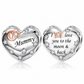 Mummy Heart Charm 925 Sterling Silver - I Love You to the Moon & Back fits pandora